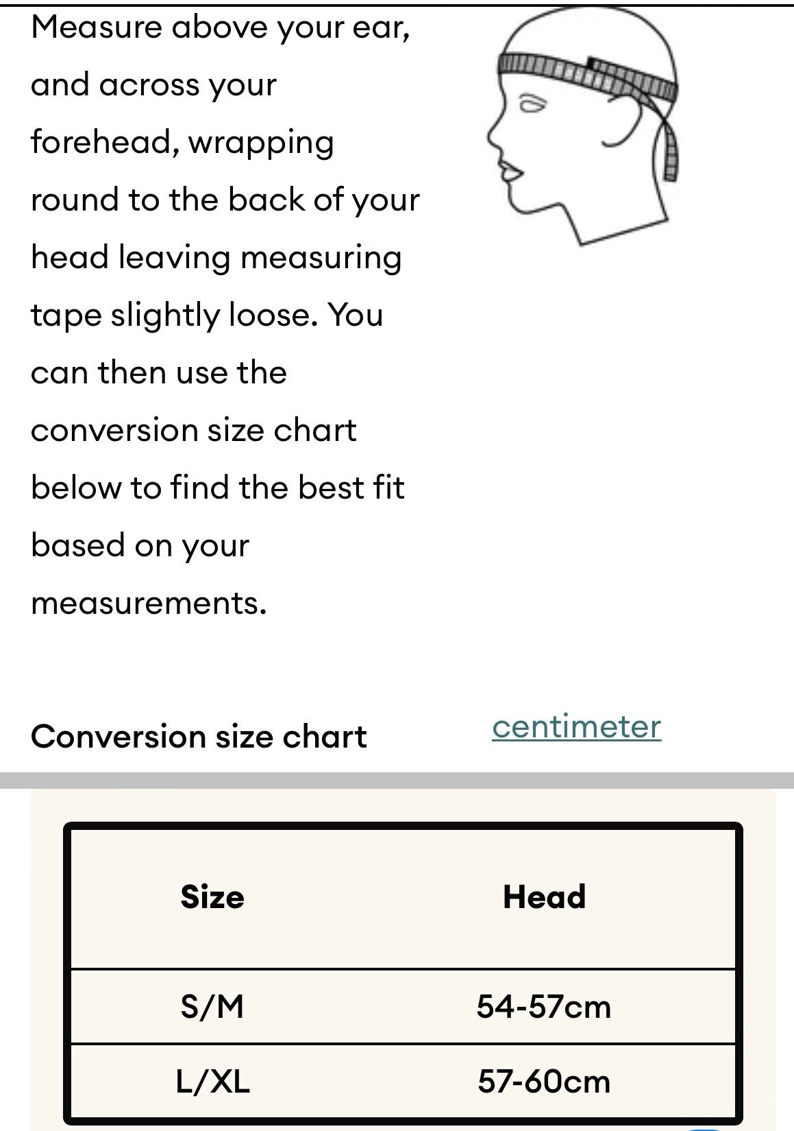 Conversion Size Chart