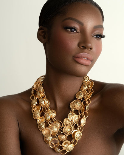 Woman wearing Iberia Necklace