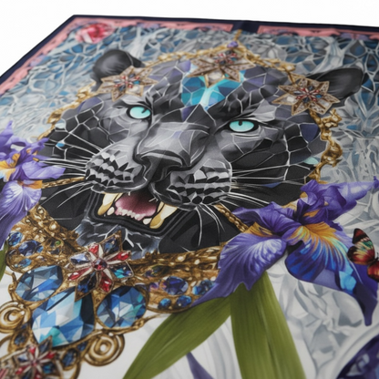 The Panther Queen Large Silk Shawl Scarf