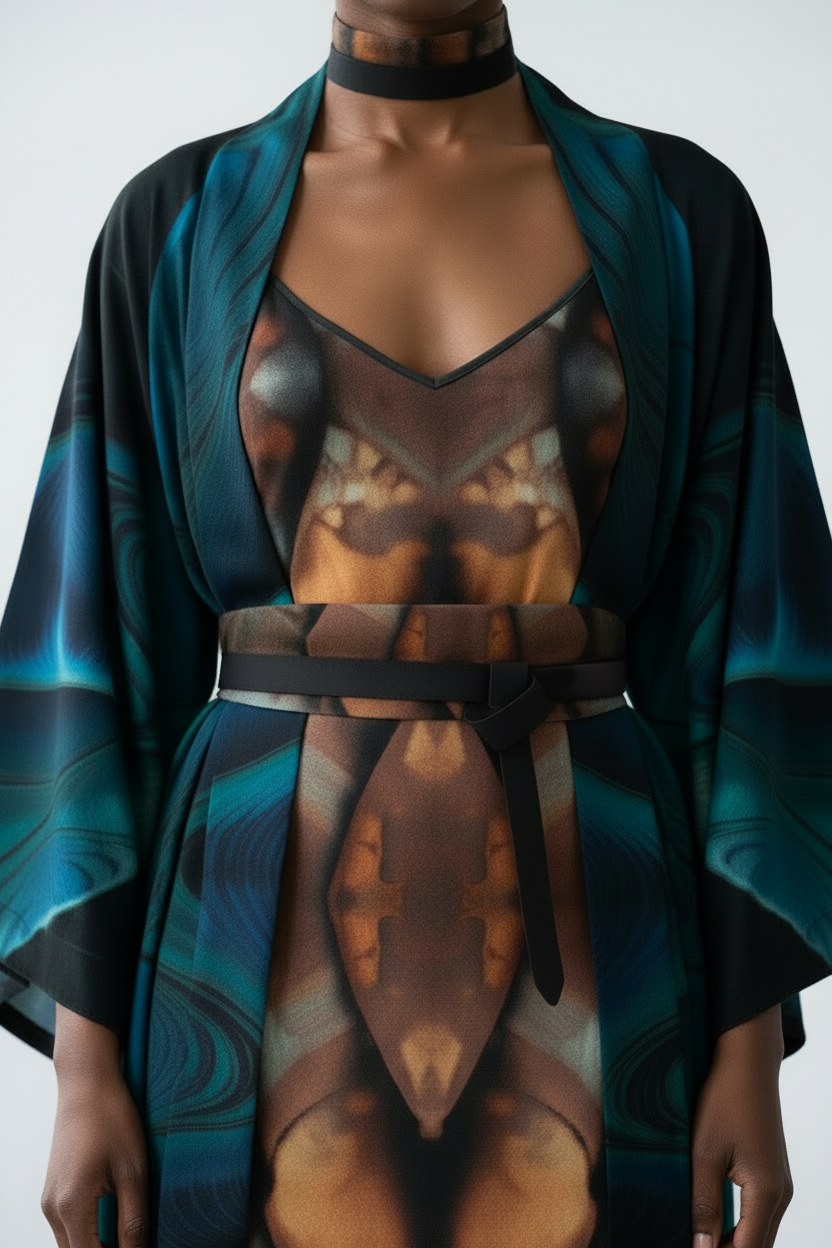 Reflection's Silk Kimono Robe
