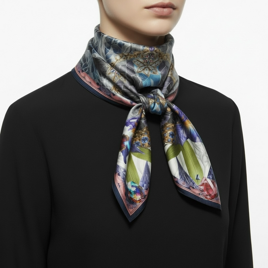 The Panther Queen Large Silk Shawl Scarf