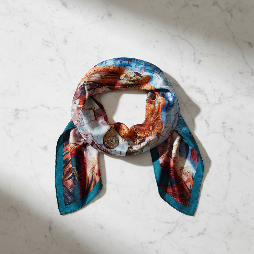 The Mystic Journey Afrofuturism Extra Large Silk Scarf