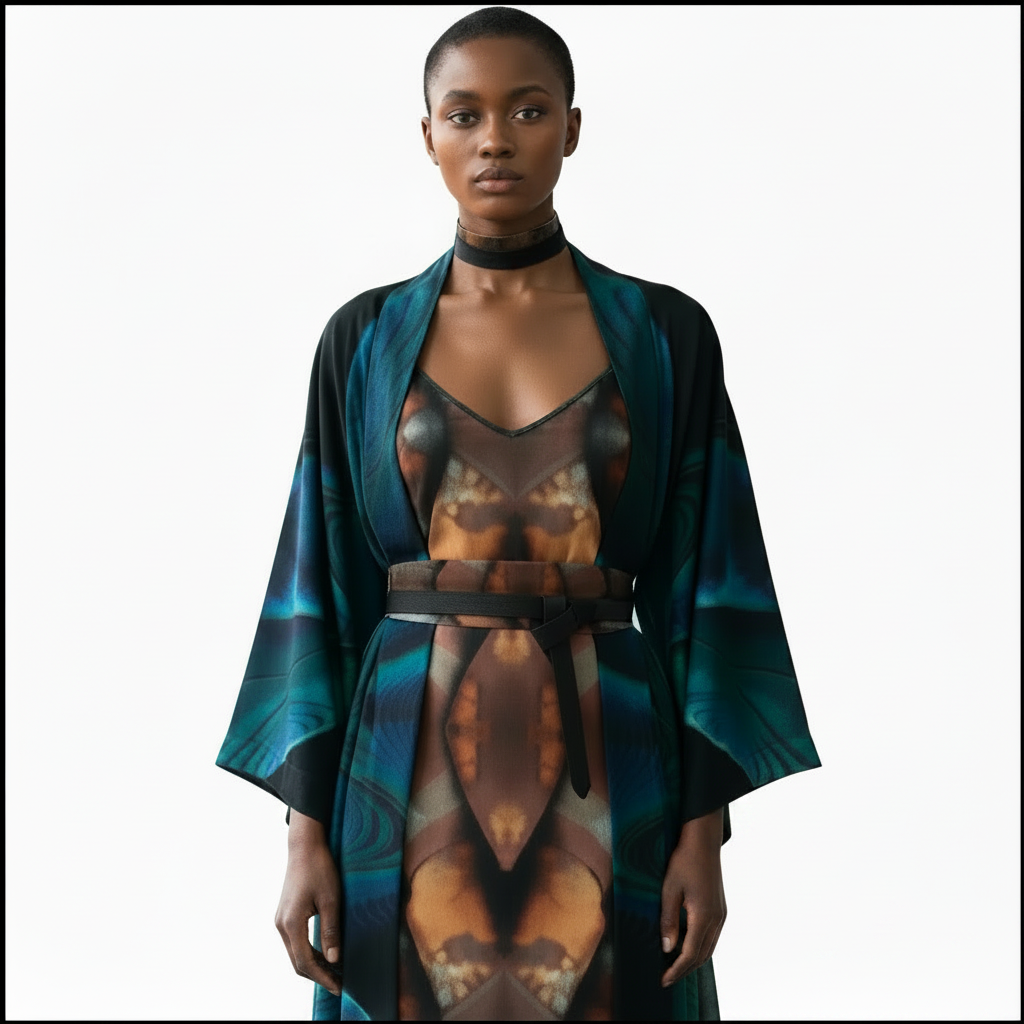 Reflection's Silk Kimono Robe