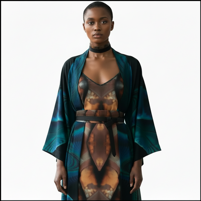 Reflection's Silk Kimono Robe