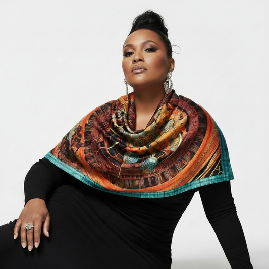 Orire Afrofuturism Extra Large Silk Scarf
