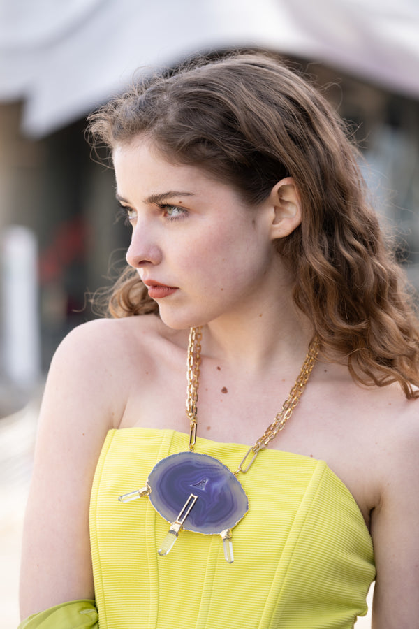 Woman wearing Mazarine Necklace