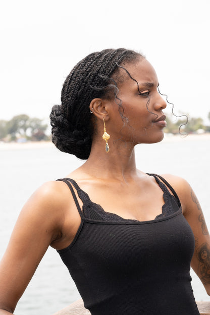 Woman wearing Tesfaye Blues Earrings