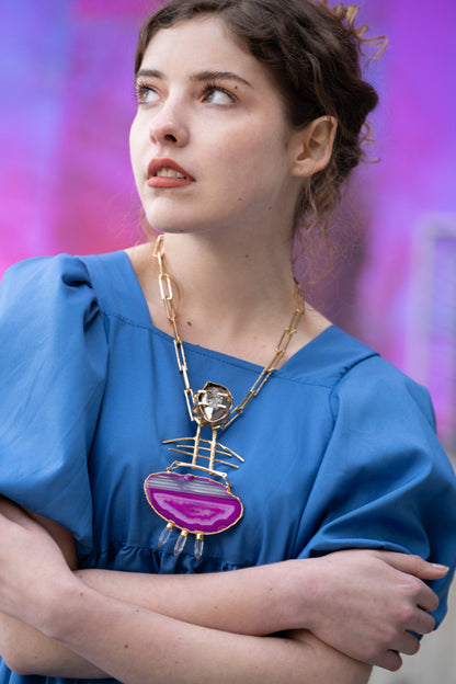 Woman wearing Spica Necklace