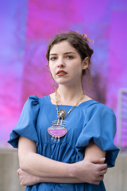 Woman wearing Spica Necklace