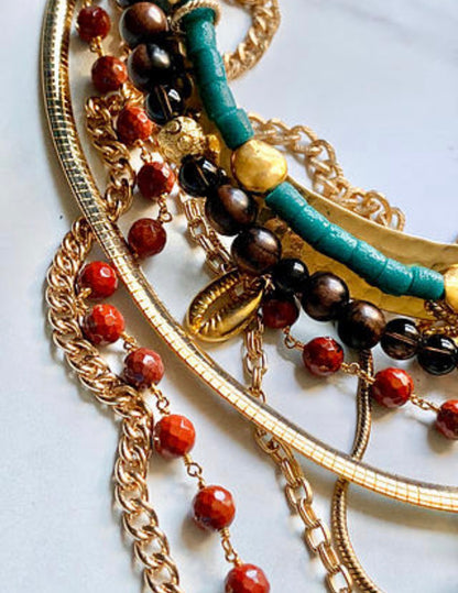 Punu Multi-Chain Necklace closeup